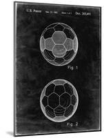 PP62-Black Grunge Leather Soccer Ball Patent Poster-Cole Borders-Mounted Premium Giclee Print