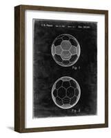 PP62-Black Grunge Leather Soccer Ball Patent Poster-Cole Borders-Framed Giclee Print