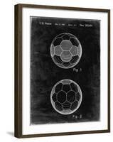 PP62-Black Grunge Leather Soccer Ball Patent Poster-Cole Borders-Framed Giclee Print