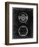 PP62-Black Grunge Leather Soccer Ball Patent Poster-Cole Borders-Framed Giclee Print