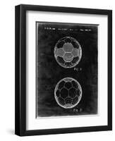 PP62-Black Grunge Leather Soccer Ball Patent Poster-Cole Borders-Framed Giclee Print