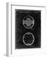 PP62-Black Grunge Leather Soccer Ball Patent Poster-Cole Borders-Framed Giclee Print