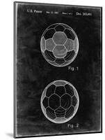 PP62-Black Grunge Leather Soccer Ball Patent Poster-Cole Borders-Mounted Giclee Print