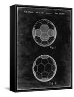 PP62-Black Grunge Leather Soccer Ball Patent Poster-Cole Borders-Framed Stretched Canvas