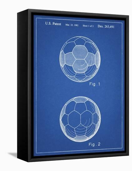 PP62-Blueprint Leather Soccer Ball Patent Poster-Cole Borders-Framed Stretched Canvas