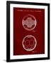 PP62-Burgundy Leather Soccer Ball Patent Poster-Cole Borders-Framed Giclee Print