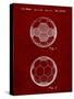 PP62-Burgundy Leather Soccer Ball Patent Poster-Cole Borders-Stretched Canvas