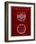 PP62-Burgundy Leather Soccer Ball Patent Poster-Cole Borders-Framed Giclee Print