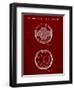 PP62-Burgundy Leather Soccer Ball Patent Poster-Cole Borders-Framed Giclee Print