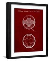 PP62-Burgundy Leather Soccer Ball Patent Poster-Cole Borders-Framed Giclee Print