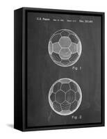 PP62-Chalkboard Leather Soccer Ball Patent Poster-Cole Borders-Framed Stretched Canvas