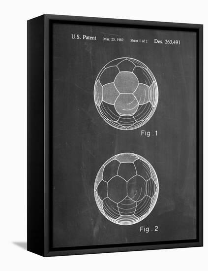 PP62-Chalkboard Leather Soccer Ball Patent Poster-Cole Borders-Framed Stretched Canvas