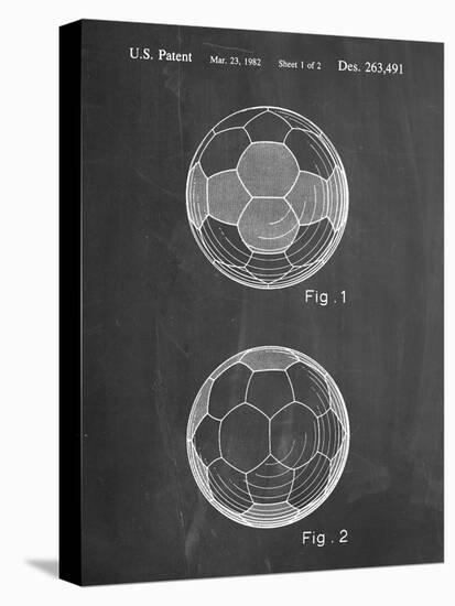 PP62-Chalkboard Leather Soccer Ball Patent Poster-Cole Borders-Stretched Canvas