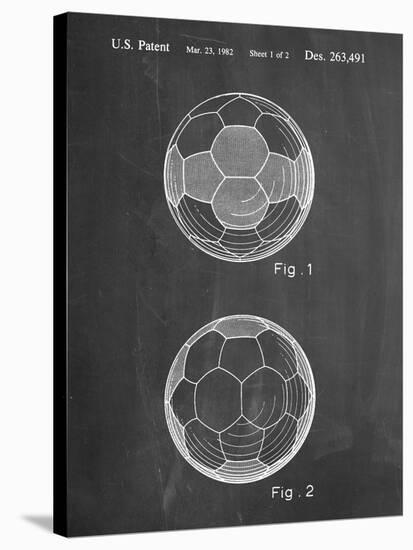 PP62-Chalkboard Leather Soccer Ball Patent Poster-Cole Borders-Stretched Canvas