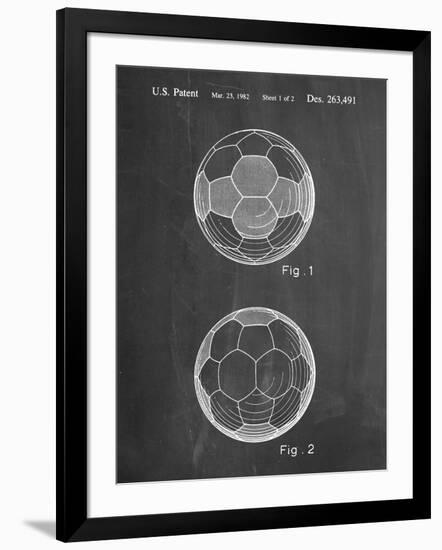 PP62-Chalkboard Leather Soccer Ball Patent Poster-Cole Borders-Framed Giclee Print