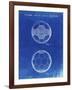 PP62-Faded Blueprint Leather Soccer Ball Patent Poster-Cole Borders-Framed Giclee Print