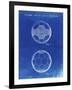 PP62-Faded Blueprint Leather Soccer Ball Patent Poster-Cole Borders-Framed Giclee Print