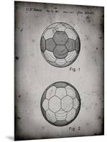 PP62-Faded Grey Leather Soccer Ball Patent Poster-Cole Borders-Mounted Giclee Print