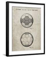 PP62-Sandstone Leather Soccer Ball Patent Poster-Cole Borders-Framed Giclee Print