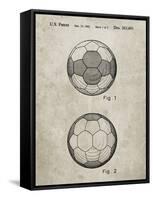 PP62-Sandstone Leather Soccer Ball Patent Poster-Cole Borders-Framed Stretched Canvas