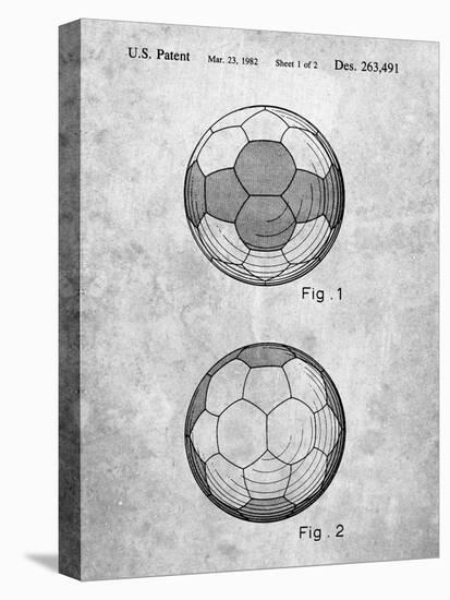 PP62-Slate Leather Soccer Ball Patent Poster-Cole Borders-Stretched Canvas