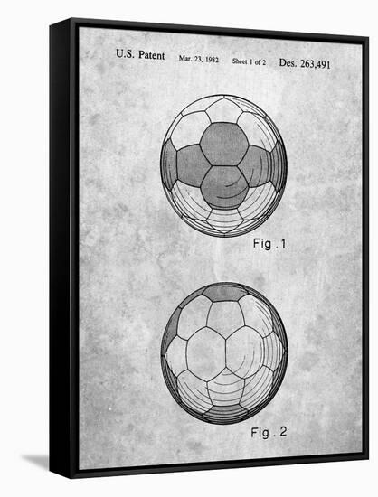 PP62-Slate Leather Soccer Ball Patent Poster-Cole Borders-Framed Stretched Canvas