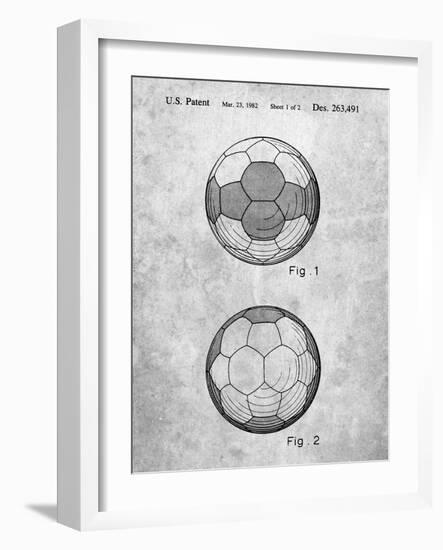 PP62-Slate Leather Soccer Ball Patent Poster-Cole Borders-Framed Giclee Print