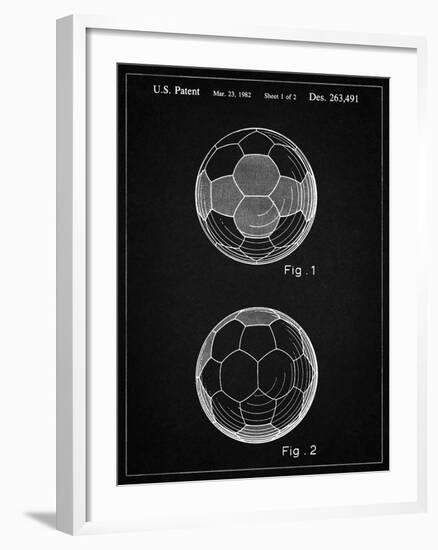 PP62-Vintage Black Leather Soccer Ball Patent Poster-Cole Borders-Framed Giclee Print