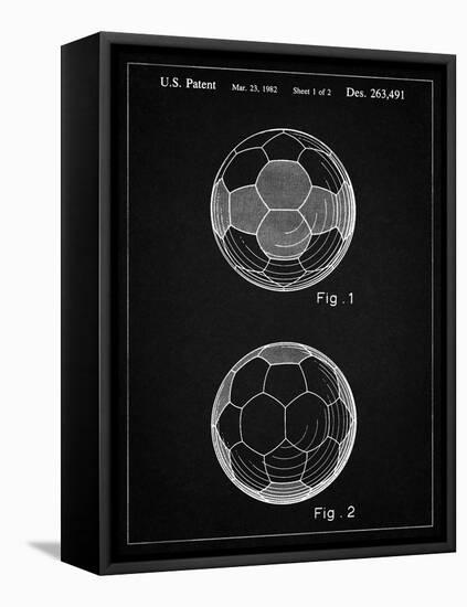 PP62-Vintage Black Leather Soccer Ball Patent Poster-Cole Borders-Framed Stretched Canvas