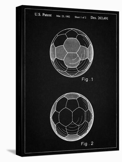 PP62-Vintage Black Leather Soccer Ball Patent Poster-Cole Borders-Stretched Canvas