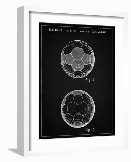 PP62-Vintage Black Leather Soccer Ball Patent Poster-Cole Borders-Framed Giclee Print