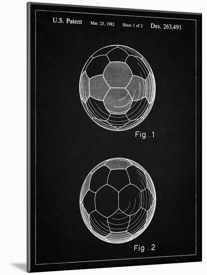 PP62-Vintage Black Leather Soccer Ball Patent Poster-Cole Borders-Mounted Giclee Print