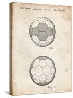 PP62-Vintage Parchment Leather Soccer Ball Patent Poster-Cole Borders-Stretched Canvas