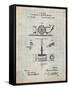 PP622-Antique Grid Parchment T. A. Edison Phonograph Patent Poster-Cole Borders-Framed Stretched Canvas