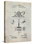PP622-Antique Grid Parchment T. A. Edison Phonograph Patent Poster-Cole Borders-Stretched Canvas