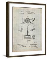 PP622-Antique Grid Parchment T. A. Edison Phonograph Patent Poster-Cole Borders-Framed Giclee Print