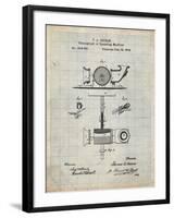 PP622-Antique Grid Parchment T. A. Edison Phonograph Patent Poster-Cole Borders-Framed Giclee Print