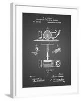 PP622-Black Grid T. A. Edison Phonograph Patent Poster-Cole Borders-Framed Giclee Print