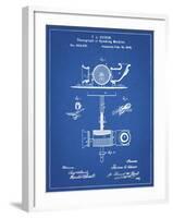 PP622-Blueprint T. A. Edison Phonograph Patent Poster-Cole Borders-Framed Giclee Print