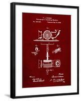 PP622-Burgundy T. A. Edison Phonograph Patent Poster-Cole Borders-Framed Giclee Print