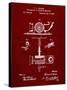 PP622-Burgundy T. A. Edison Phonograph Patent Poster-Cole Borders-Stretched Canvas