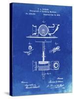 PP622-Faded Blueprint T. A. Edison Phonograph Patent Poster-Cole Borders-Stretched Canvas