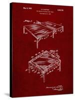 PP629-Burgundy Ping Pong Table Patent Poster-Cole Borders-Stretched Canvas