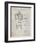 PP63-Antique Grid Parchment Soccer Goal Patent Poster-Cole Borders-Framed Giclee Print