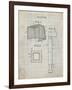 PP63-Antique Grid Parchment Soccer Goal Patent Poster-Cole Borders-Framed Giclee Print