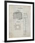 PP63-Antique Grid Parchment Soccer Goal Patent Poster-Cole Borders-Framed Giclee Print