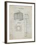 PP63-Antique Grid Parchment Soccer Goal Patent Poster-Cole Borders-Framed Giclee Print