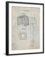 PP63-Antique Grid Parchment Soccer Goal Patent Poster-Cole Borders-Framed Giclee Print