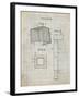 PP63-Antique Grid Parchment Soccer Goal Patent Poster-Cole Borders-Framed Giclee Print