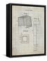 PP63-Antique Grid Parchment Soccer Goal Patent Poster-Cole Borders-Framed Stretched Canvas